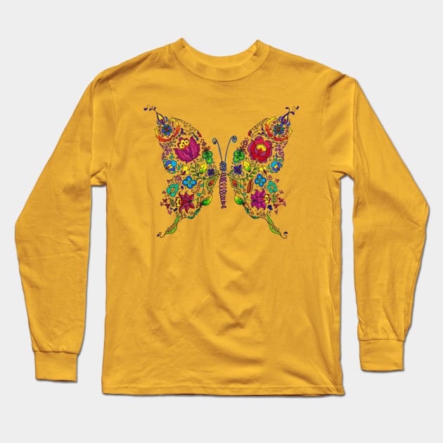 Butterfly Long Sleeve T-Shirt by kasmodiah